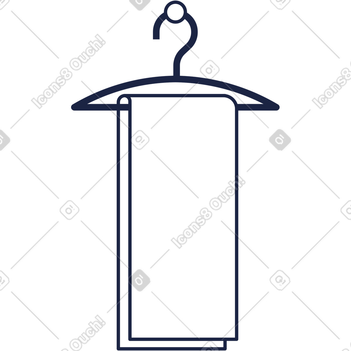 Bath towel on hanger illustration in Urban Line style download in PNG, SVG