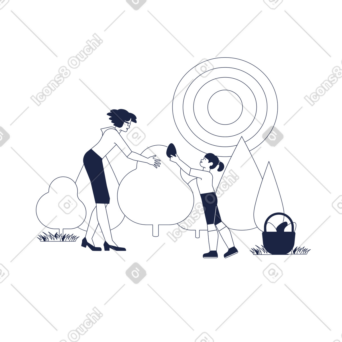 Frohe ostern!-Illustration im Urban Line-Stil als Download in PNG, SVG