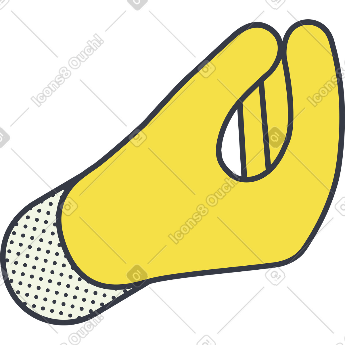 Eingeklemmte finger-Illustration im Abstract-Stil als Download in PNG, SVG
