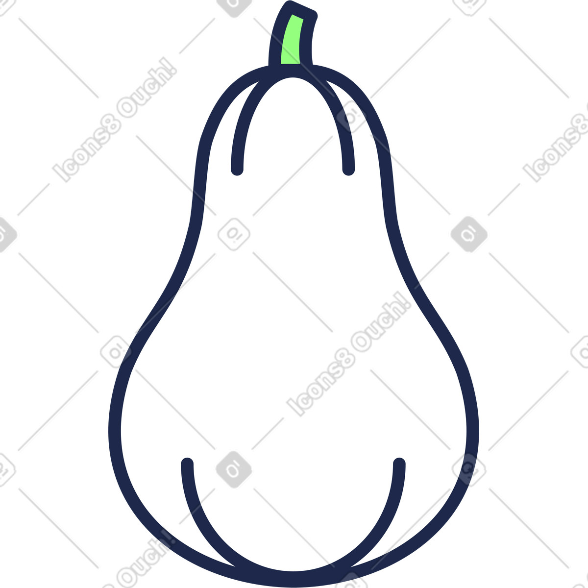 Pumpkin illustration in Outline style download in PNG, SVG