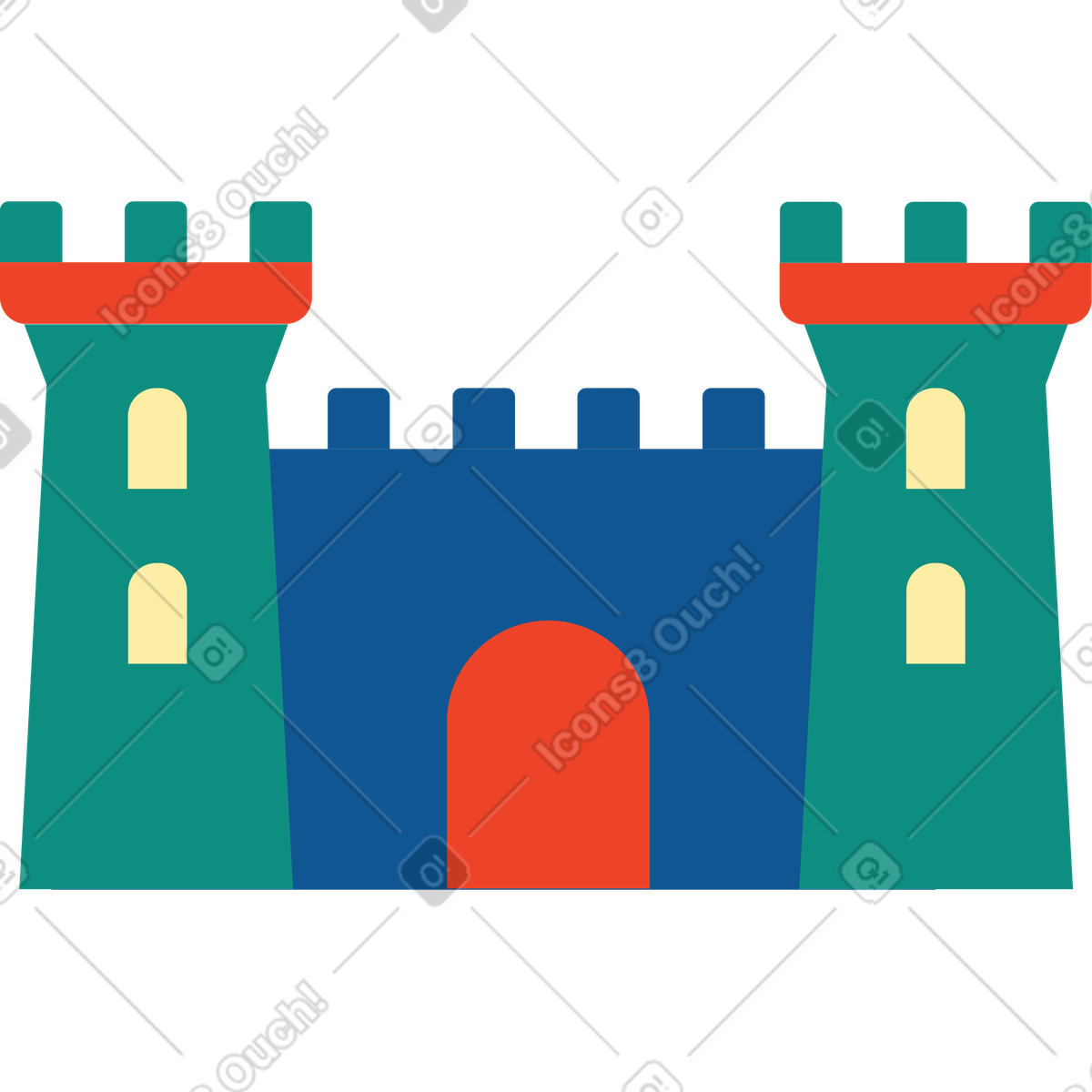 Castle illustration in Polar style download in PNG, SVG