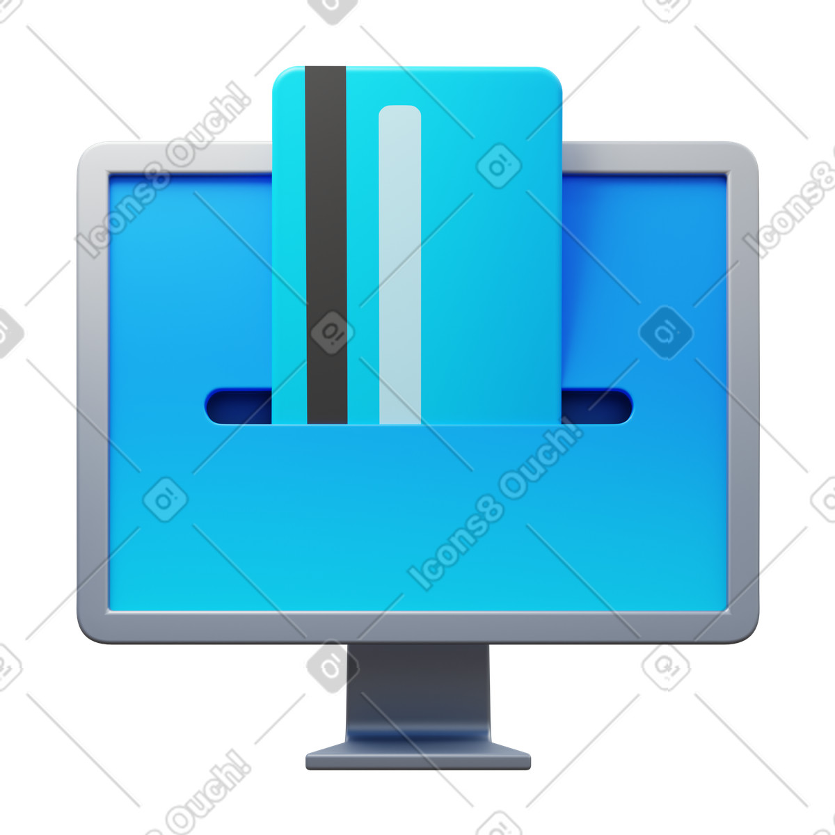 Online payment with a credit card illustration in PNG, SVG