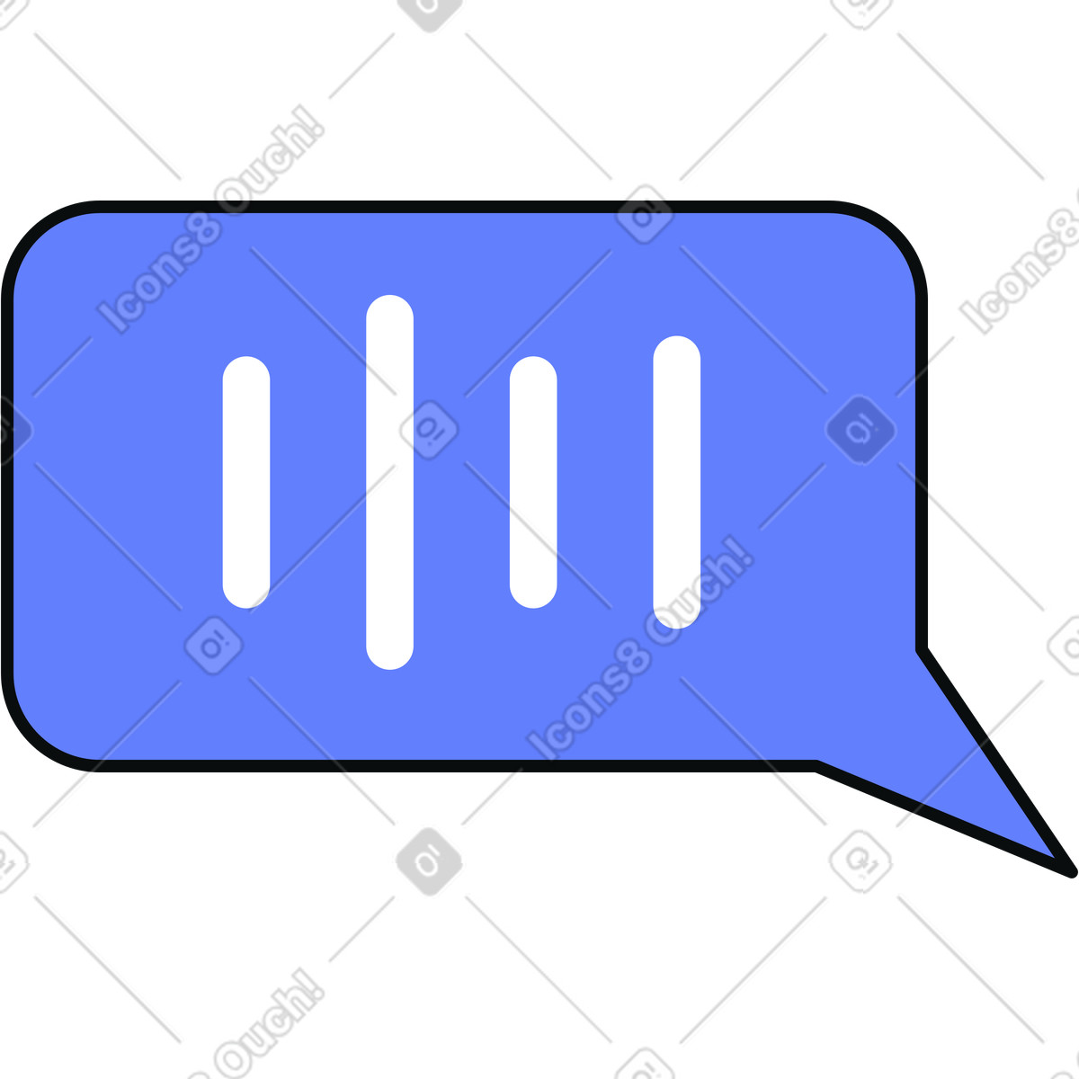 Illustration Bulle avec message vocal dans le style Teko à télécharger aux formats PNG, SVG