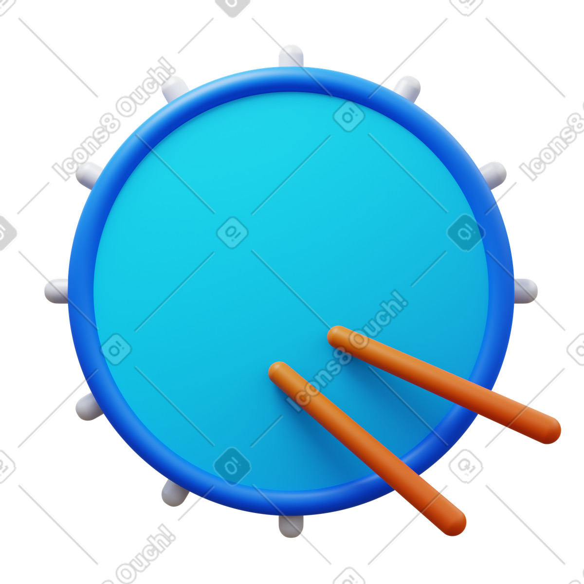 3D Fluency 스타일의 Snare drum top 일러스트레이션 PNG, SVG 다운로드