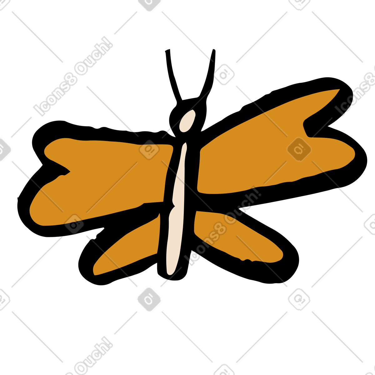 Farfalla illustrazione in stile Scandi scarica in PNG, SVG