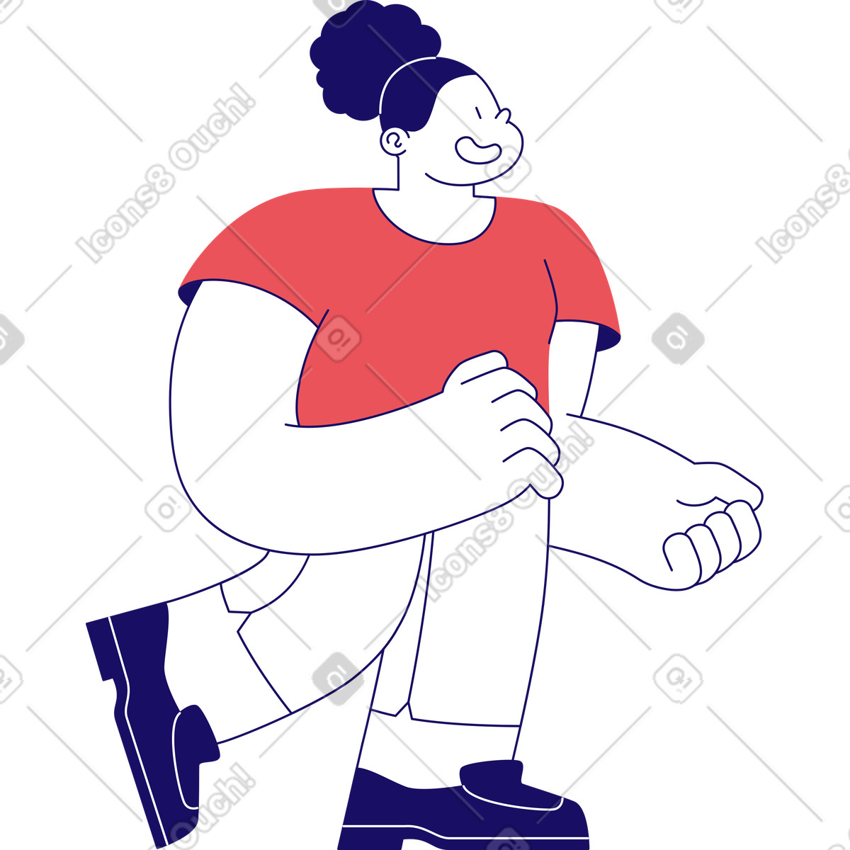 Donna che tiene qualcosa illustrazione in stile Bendy scarica in PNG, SVG