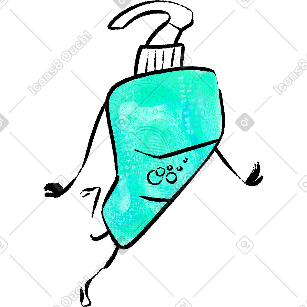 Antiseptikum-Illustration im Doobry-Stil als Download in PNG, SVG