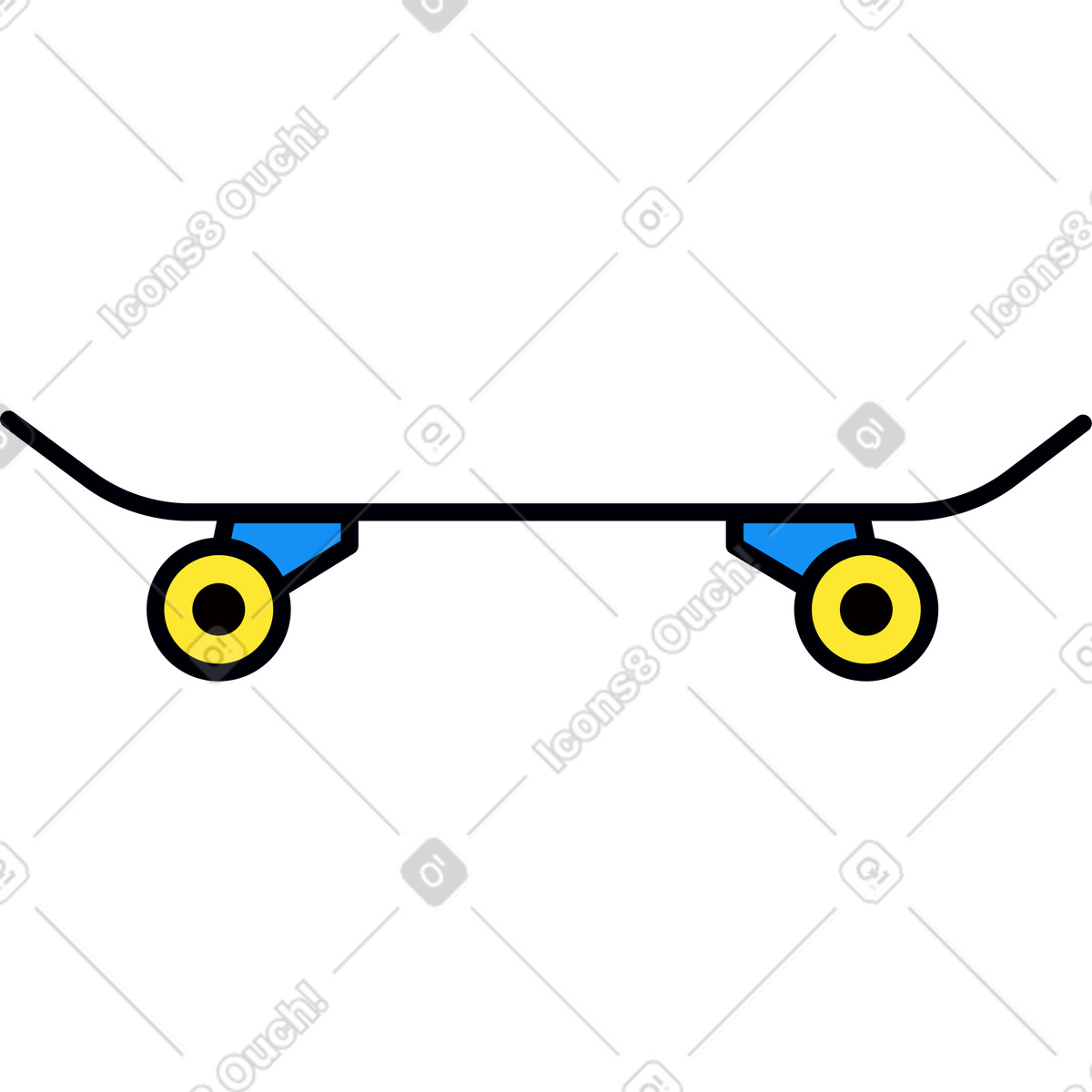 下载 Droll 风格的 两个轮子上的滑板 插画，支持 PNG、SVG 格式