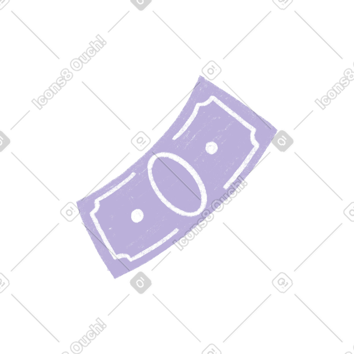 Purple banknote illustration in Tutti style download in PNG, SVG