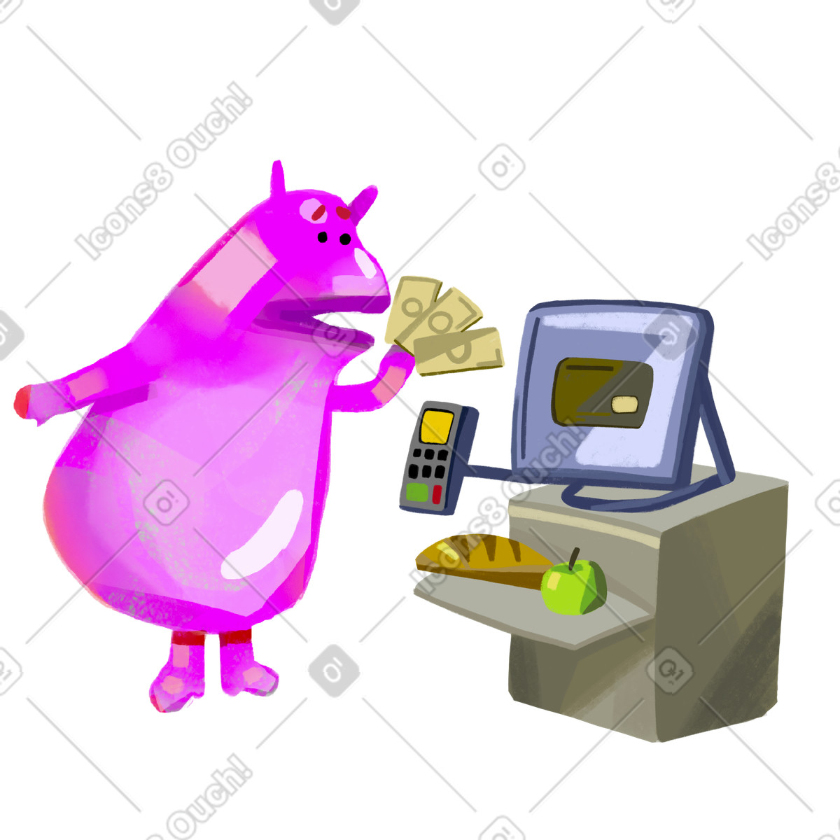 Zahlung per karte-Illustration im Atomic-Stil als Download in PNG, SVG