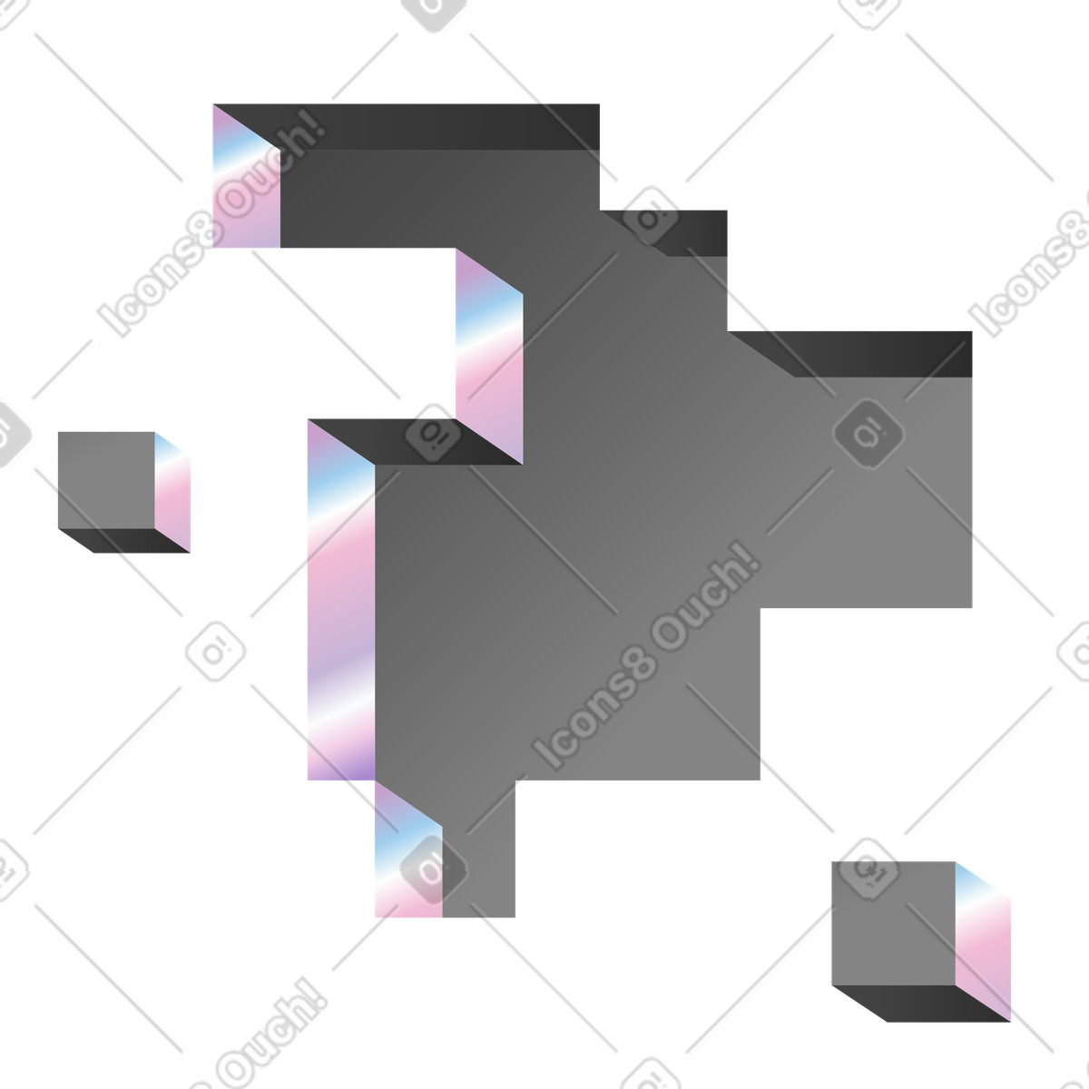 Experimental 스타일의 Geometric cutout with cubes, Futuristic sci-fi background 일러스트레이션 PNG, SVG 다운로드