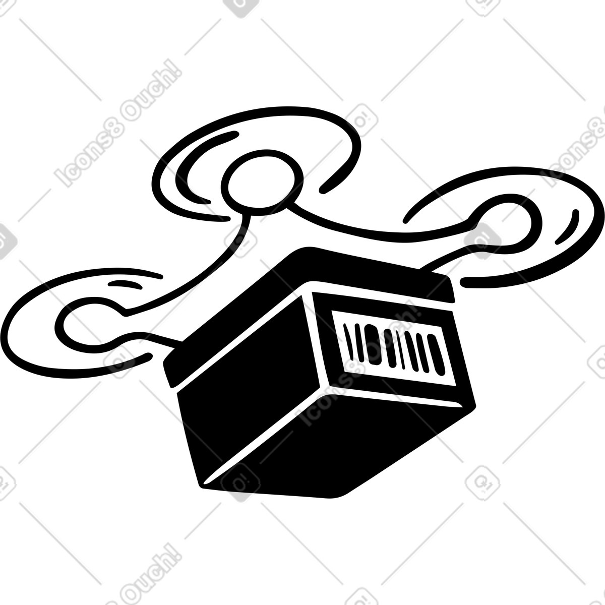 Ilustração de Drone entrega em no estilo Journal para baixar em PNG, SVG