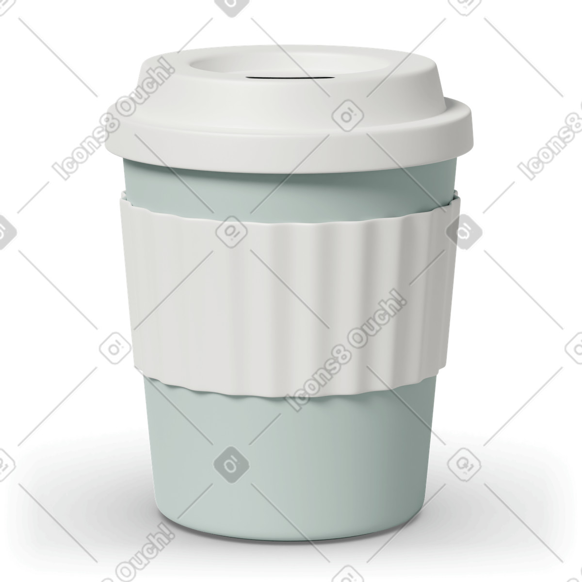 Ilustração de Green coffee cup em no estilo 3D Casual life para baixar em PNG, SVG