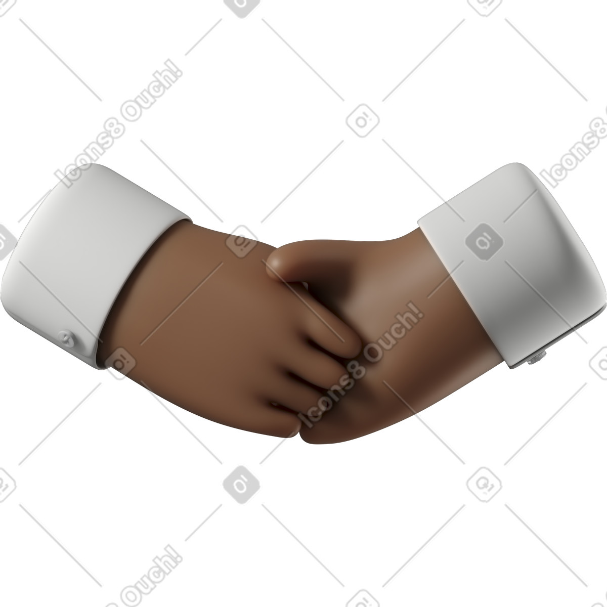 Handshake of dark brown skin hands illustration in 3D Fun&Wild style download in PNG, SVG