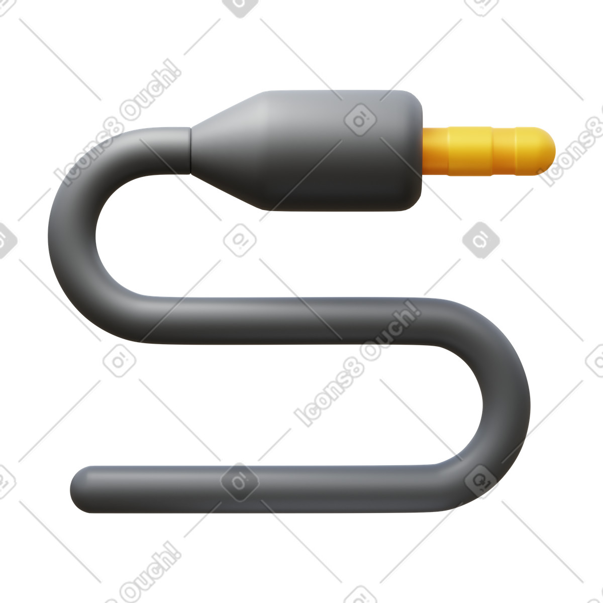 Audio cable-Illustration im 3D Fluency-Stil als Download in PNG, SVG
