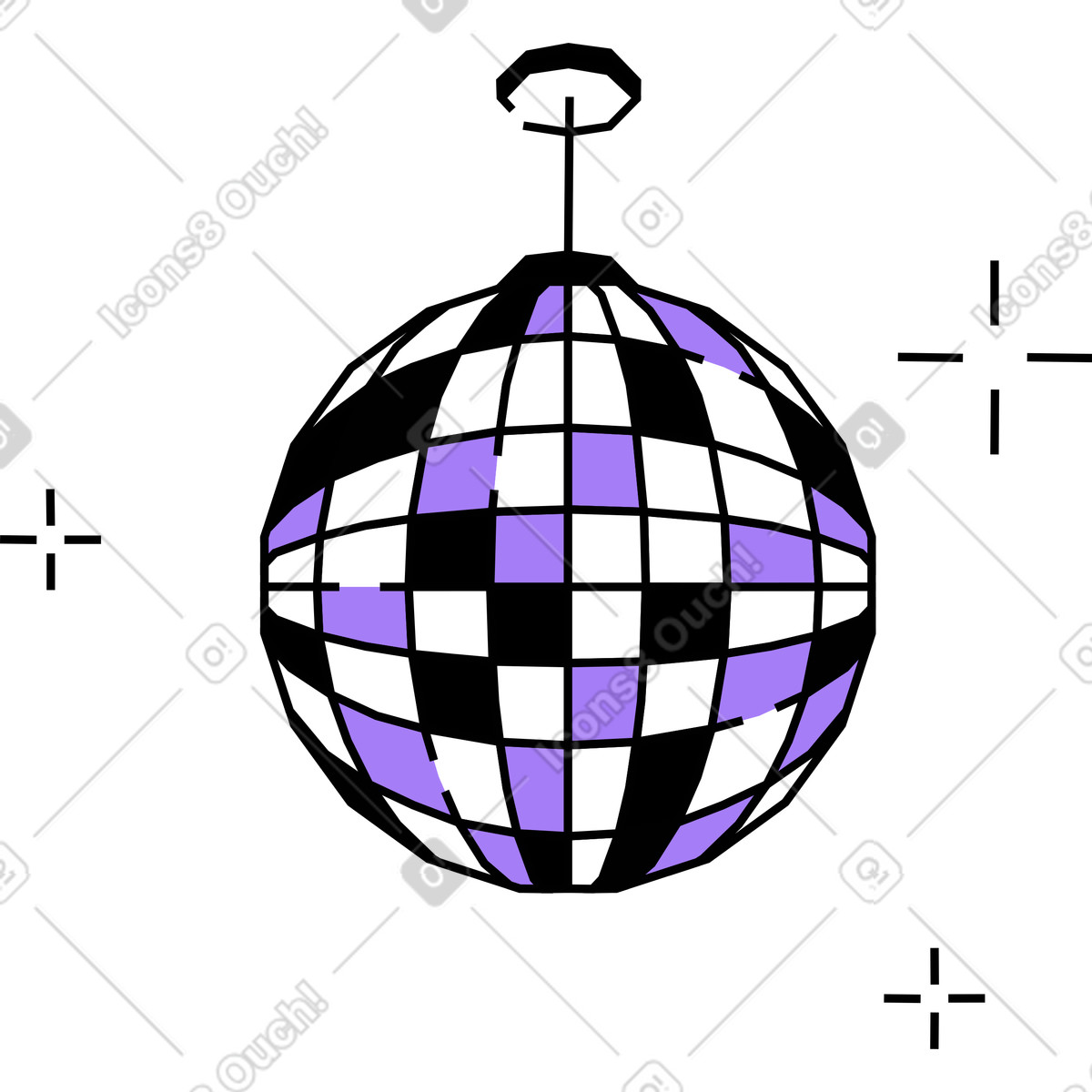Ilustración Bola de discoteca en estilo Amethyst a descargar en PNG y SVG