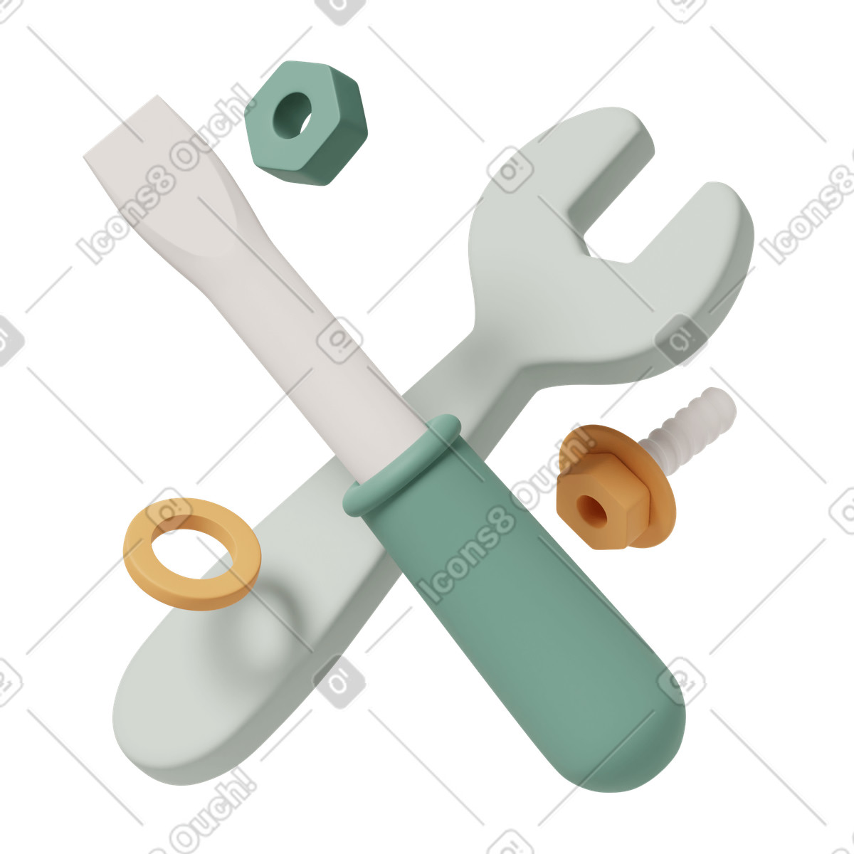 Ilustración Tools en estilo 3D Casual life a descargar en PNG y SVG