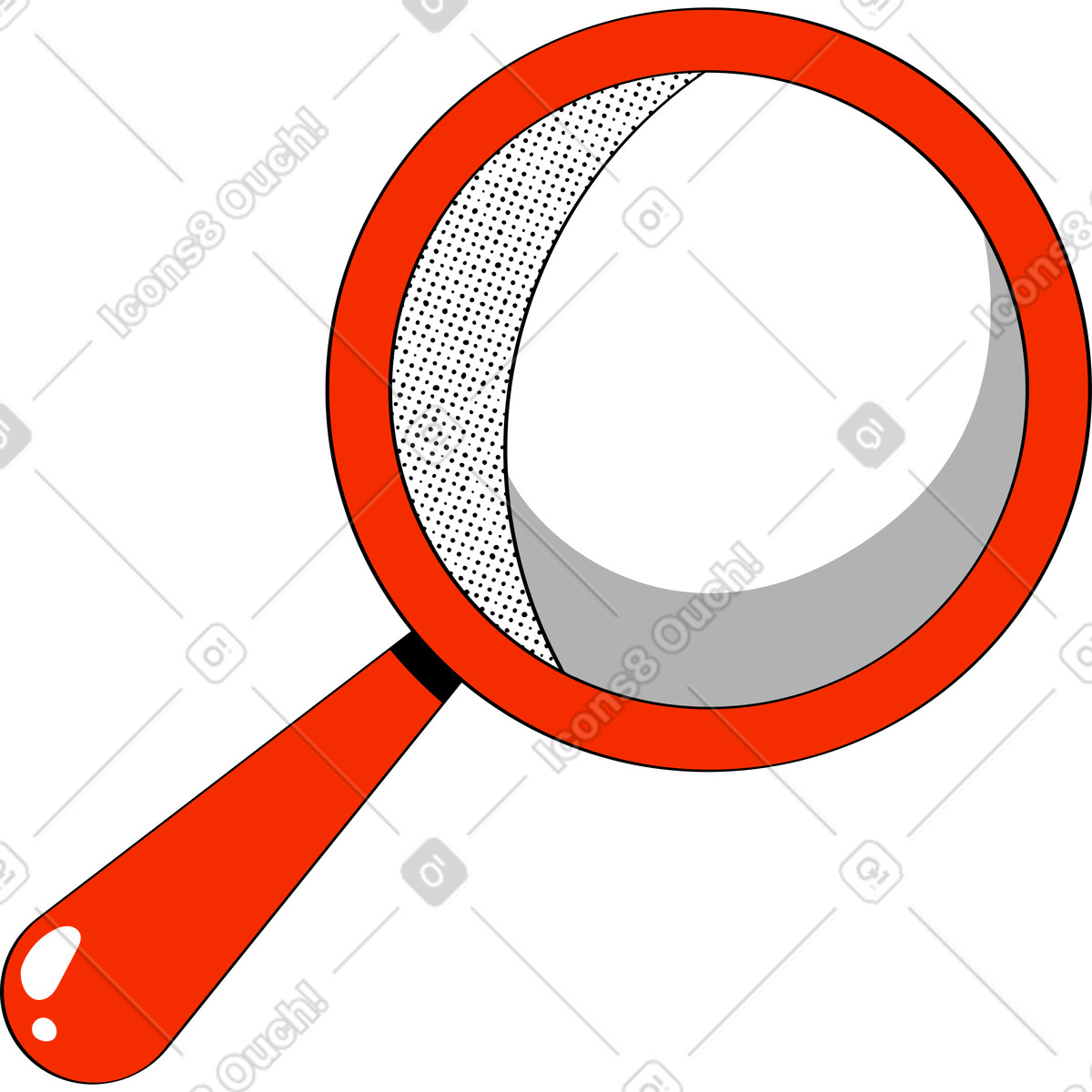 Lente d'ingrandimento illustrazione in stile Looney scarica in PNG, SVG
