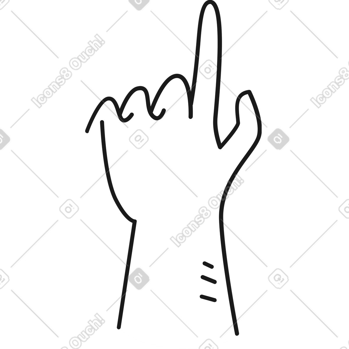 Ilustração de Mão apontando para cima em no estilo Taxi baixar em PNG, SVG