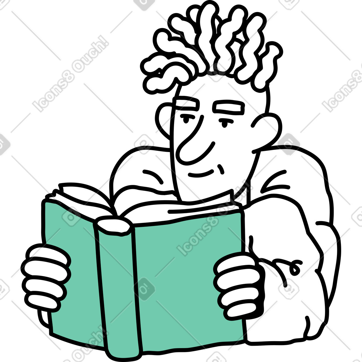 Иллюстрация Молодой человек читает в стиле Notes — скачать в форматах PNG, SVG