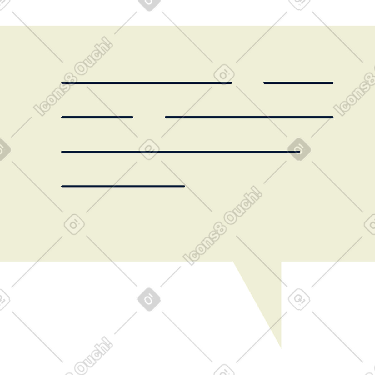 Speech bubble with text illustration in PNG, SVG