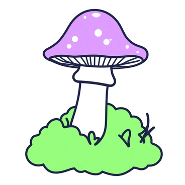 A close-up of a mushroom is displayed, with its cap showing intricate details and textures. The mushroom stands tall amidst a thick layer of lush green moss, which blankets the ground around it. Small droplets of moisture can be seen on the mushroom's surface, reflecting light. The surrounding moss features varying heights and shades, creating a vivid, natural environment. Small twigs and leaves are also scattered around the base of the mushroom, adding to the richness of the scene.