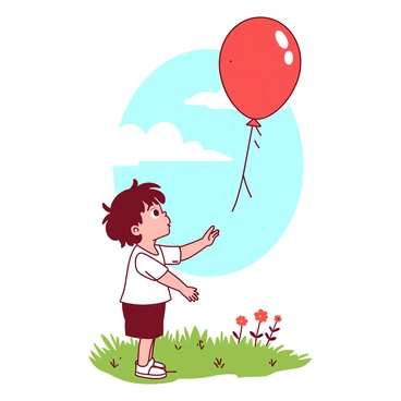 A child reaching for a balloon that is about to float away just above their fingertips.