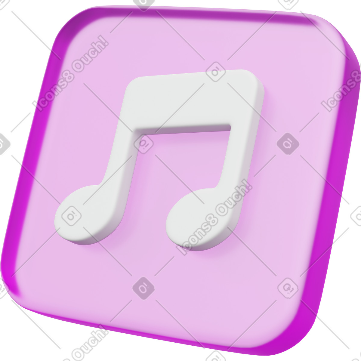 3D Playful スタイルの Music note app icon for audio player and streaming service のイラストをPNG、SVG形式でダウンロード