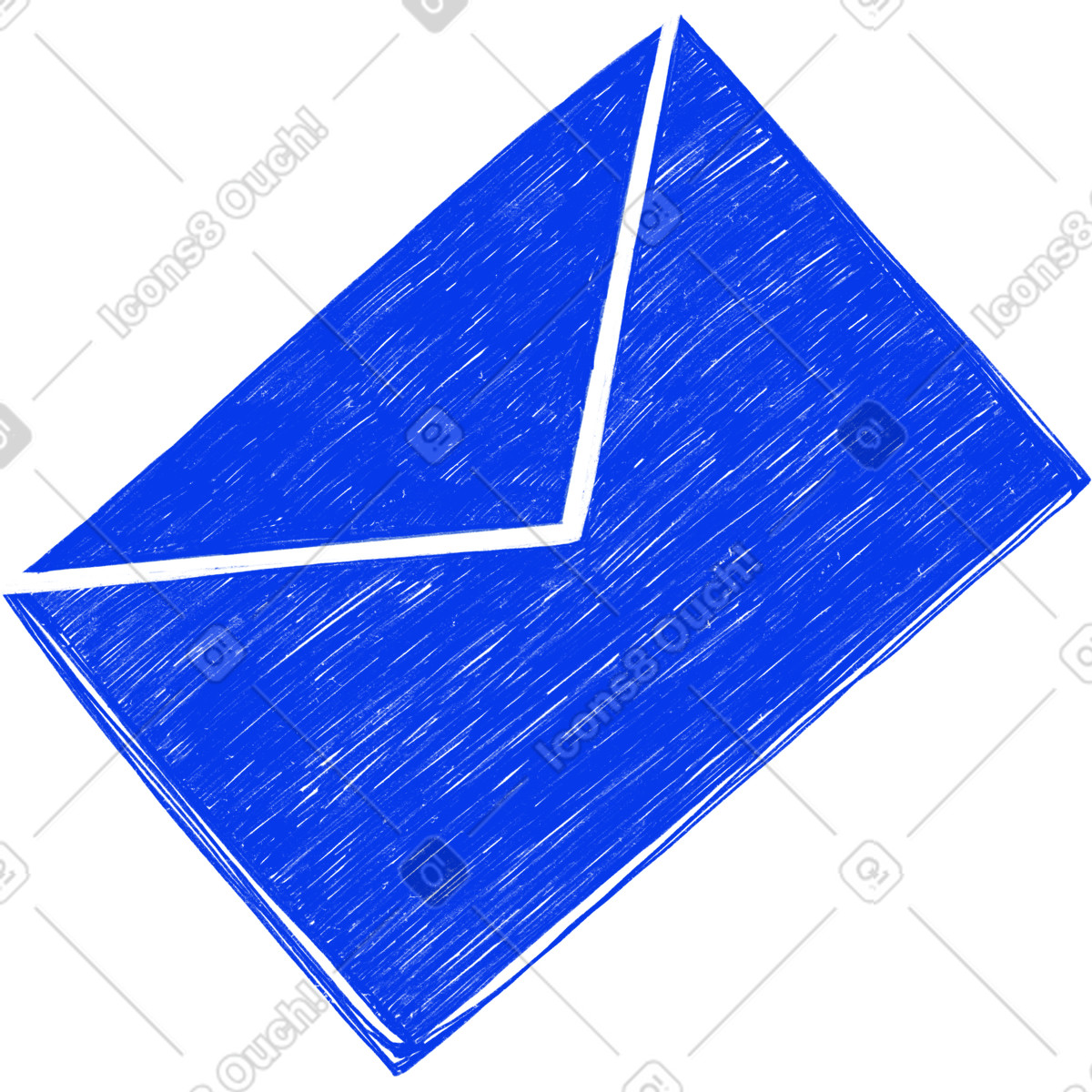 Biro スタイルの Blue large envelope with a letter のイラストをPNG、SVG形式でダウンロード