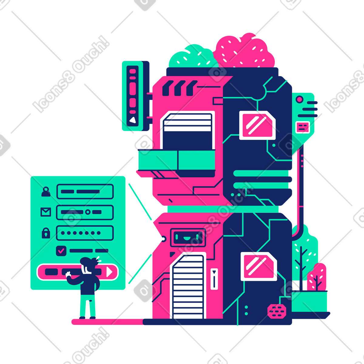 Sign up illustration in PNG, SVG