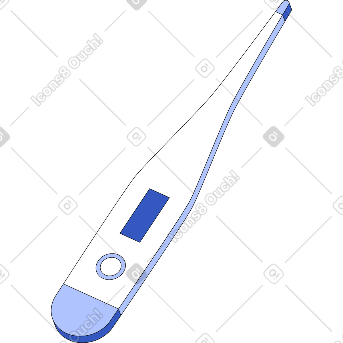 Illustration Thermomètre digital dans le style Techny à télécharger aux formats PNG, SVG