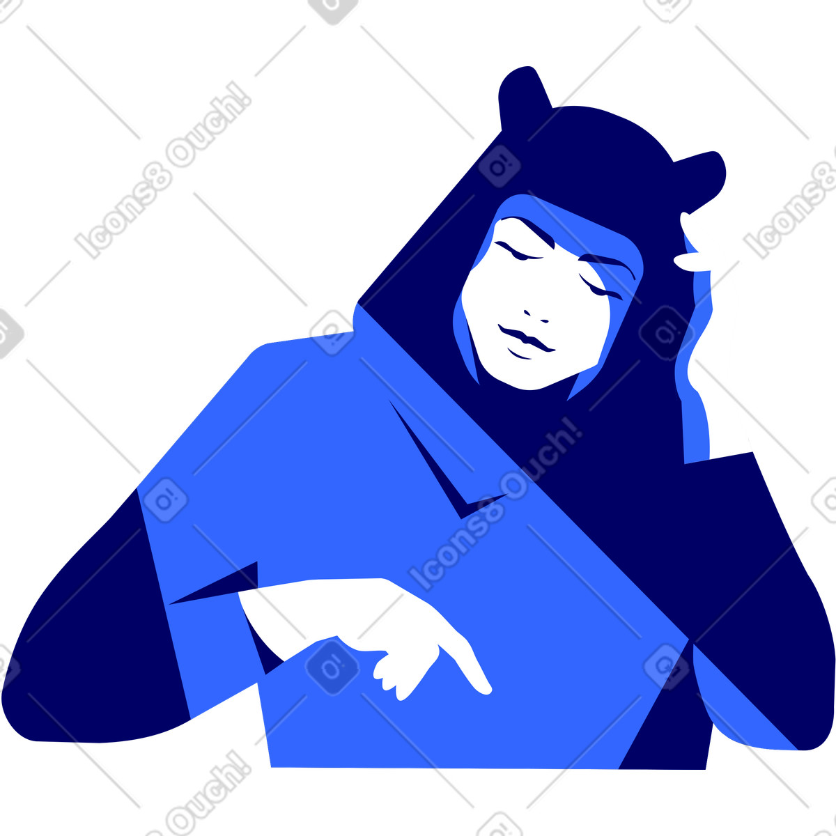 Ilustración Mujer en bata de baño estilo Lounge a descargar PNG y SVG