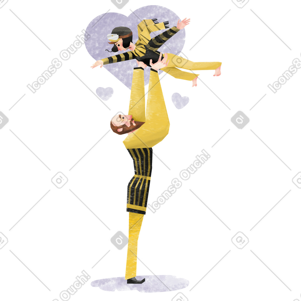 Ilustración Cuenta premium: padre levantando a su hijo en el aire estilo Family descargar PNG y SVG