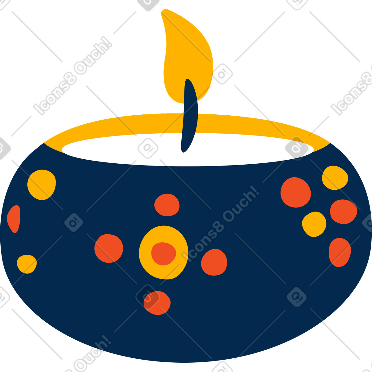 Candle for devali illustration in Flame style download in PNG, SVG
