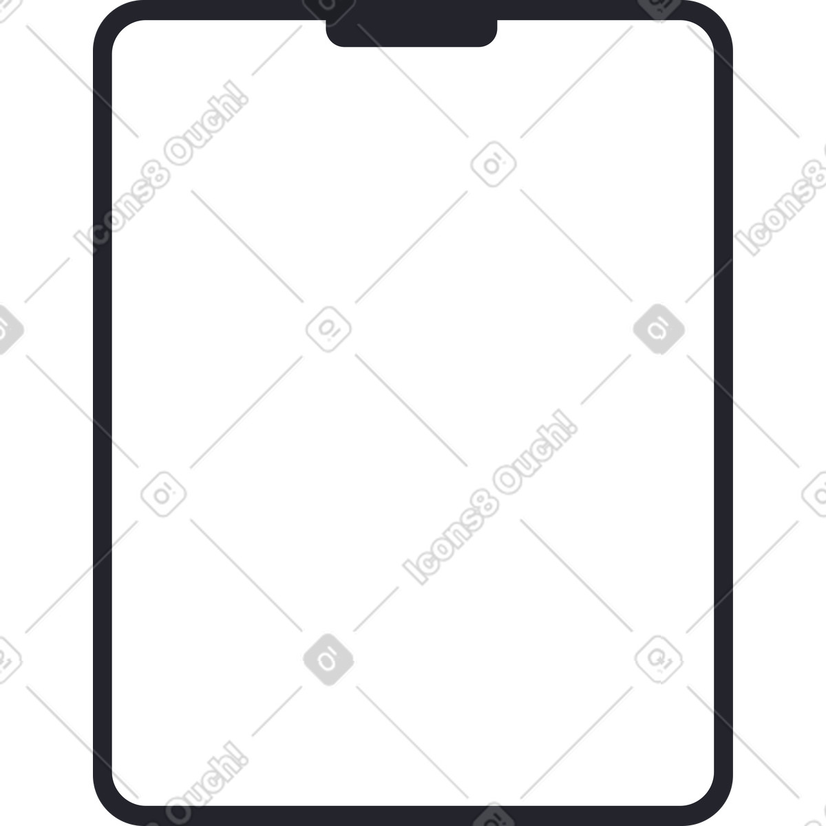Ilustração de Frente do tablet em no estilo Grapy para baixar em PNG, SVG
