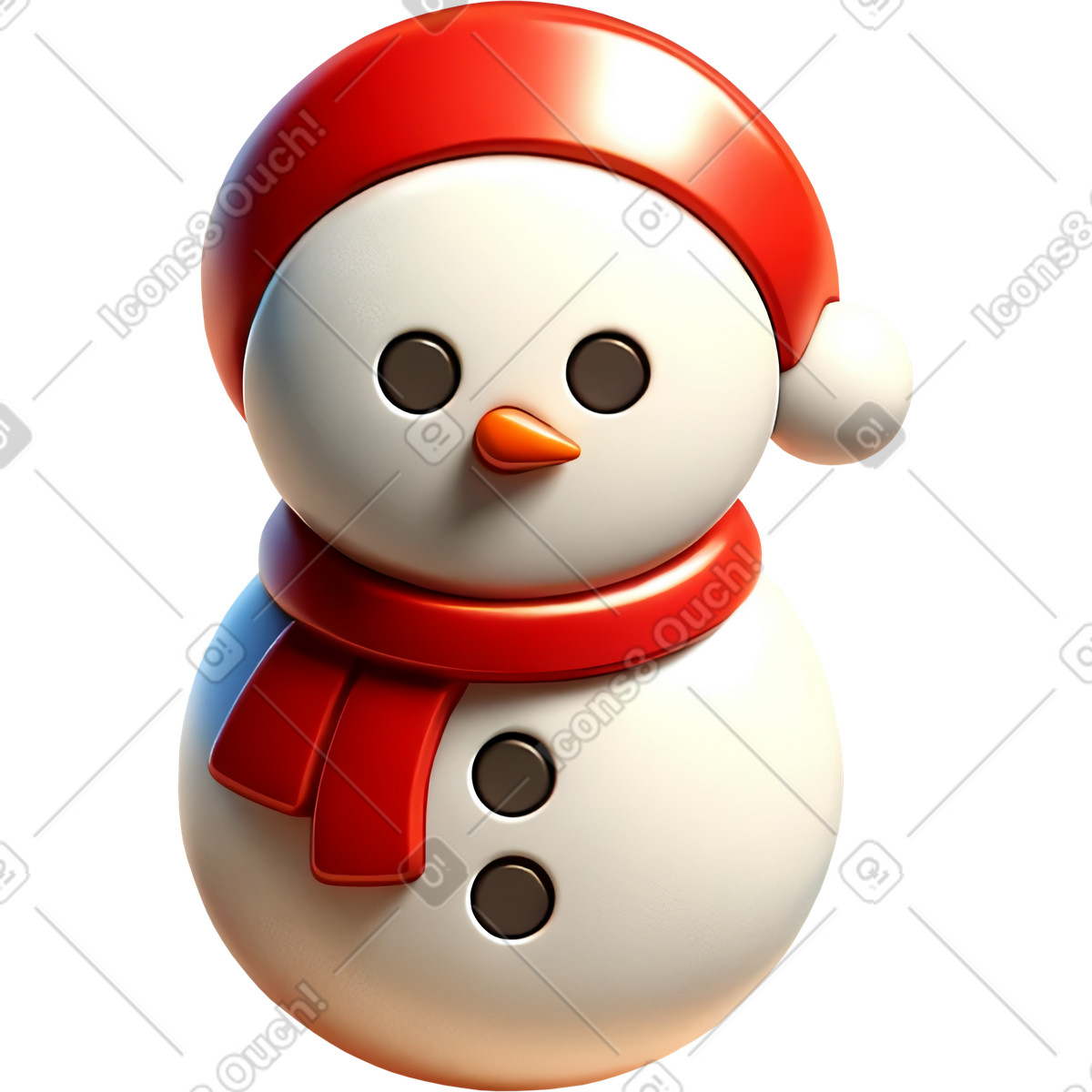 Illustration Bonhomme de neige dans le style 3D Mini à télécharger aux formats PNG, SVG