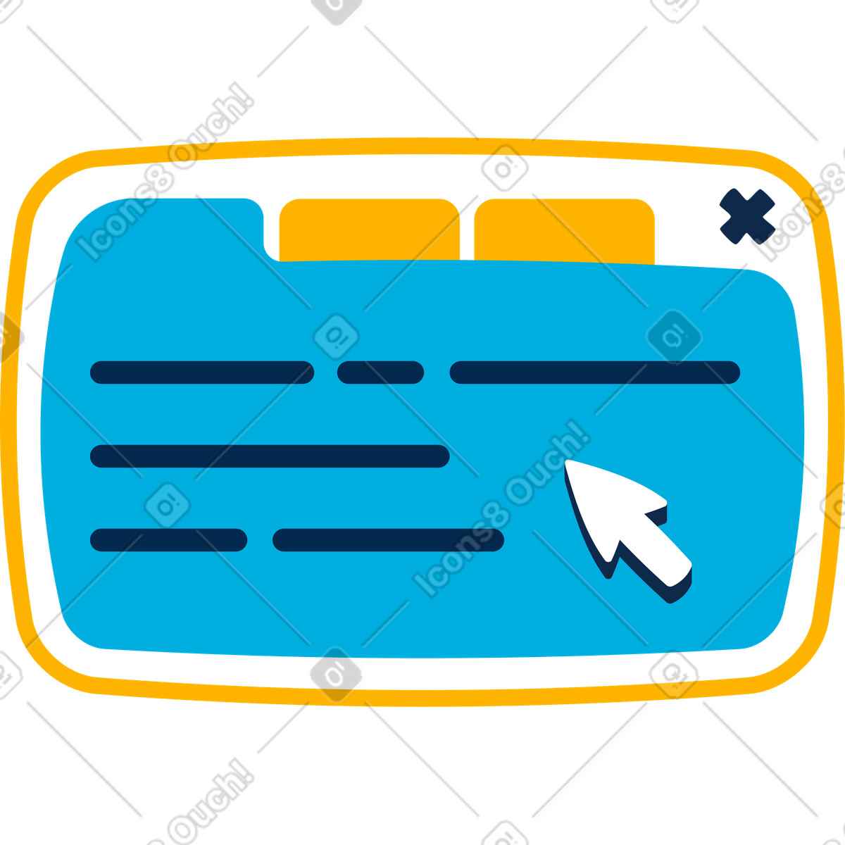 Browser window illustration in Flame style download in PNG, SVG