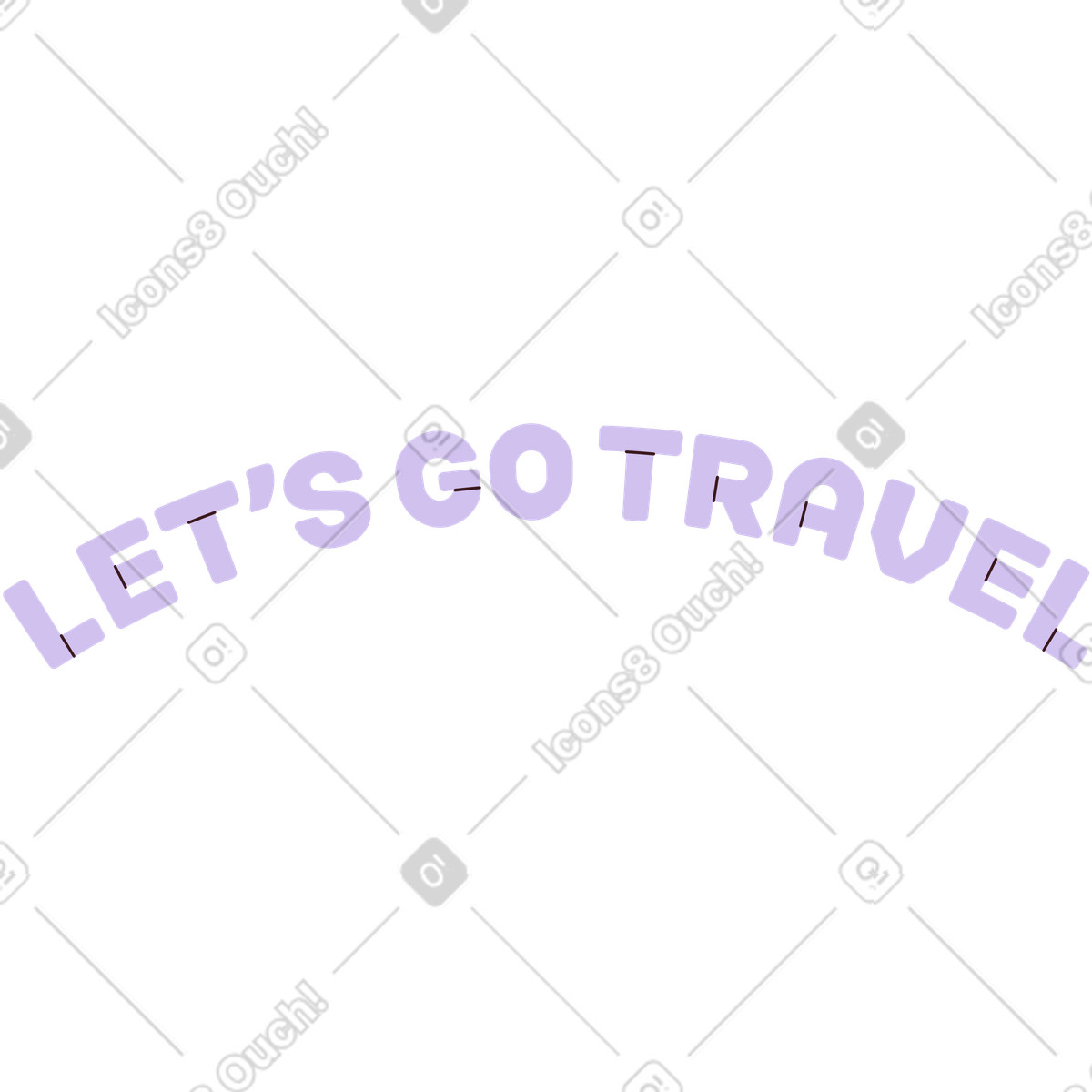 Ilustración Letras vamos a viajar en estilo Folks descargar en PNG y SVG