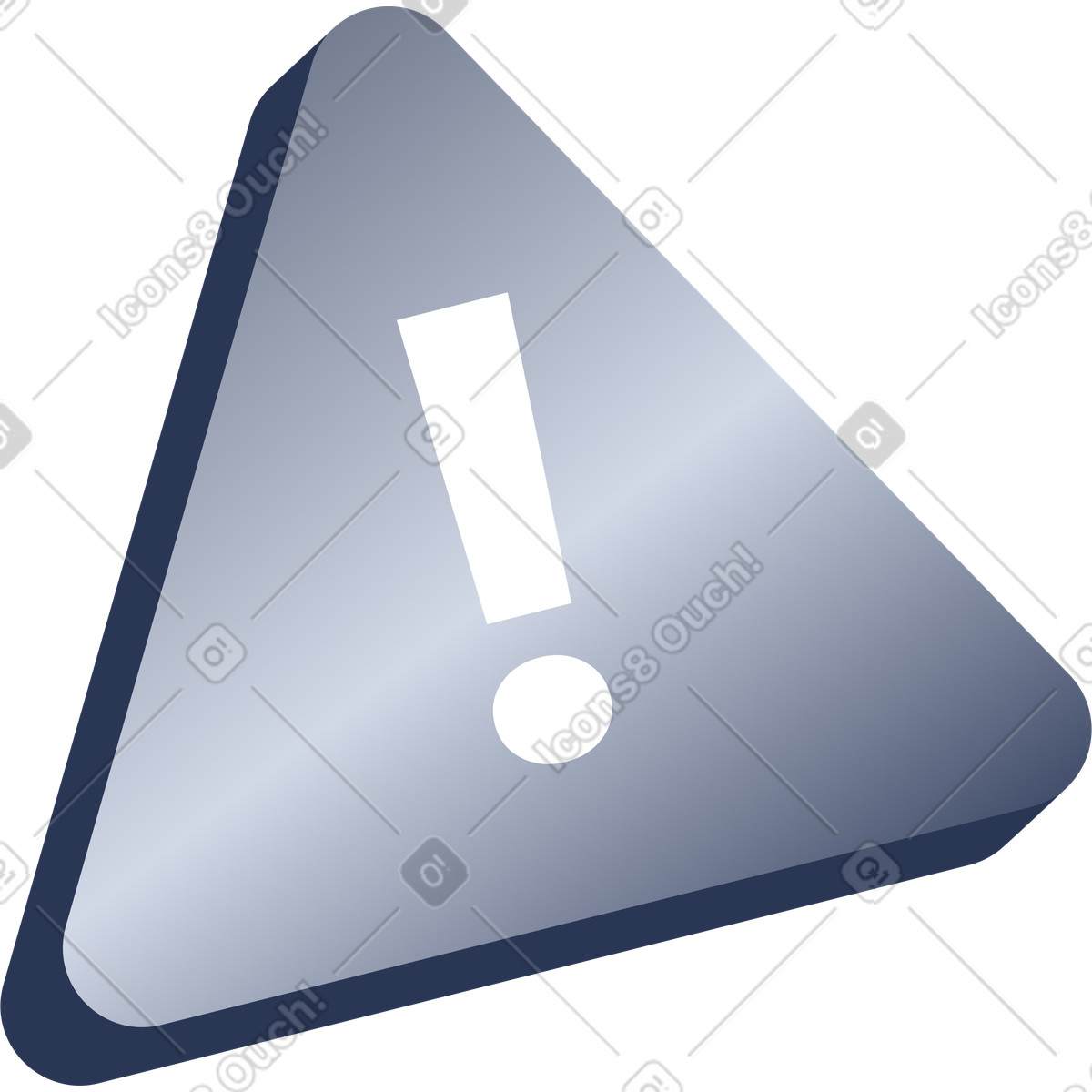 Illustration Triangle avec point d'exclamation dans le style Lucent à télécharger aux formats PNG, SVG