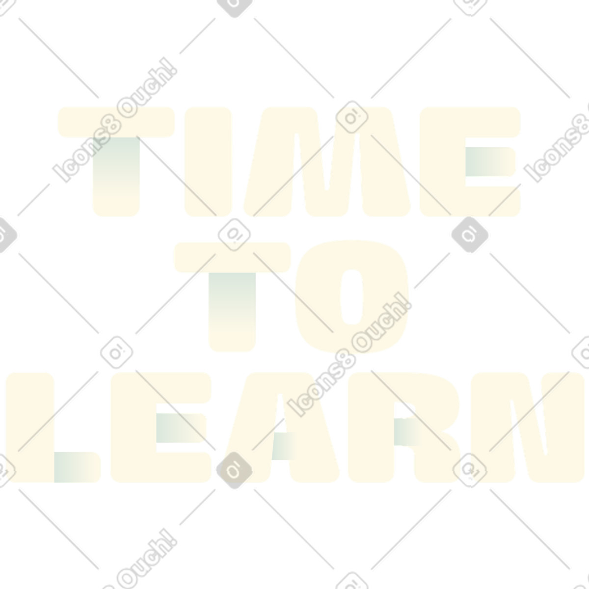 Lettering time to learn text illustration in Beam style download in PNG, SVG