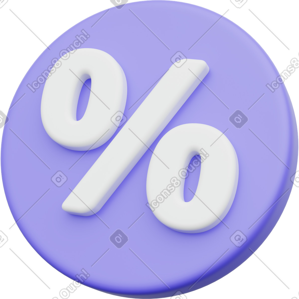 3D Playful スタイルの Percentage symbol, discount label のイラストをPNG、SVG形式でダウンロード