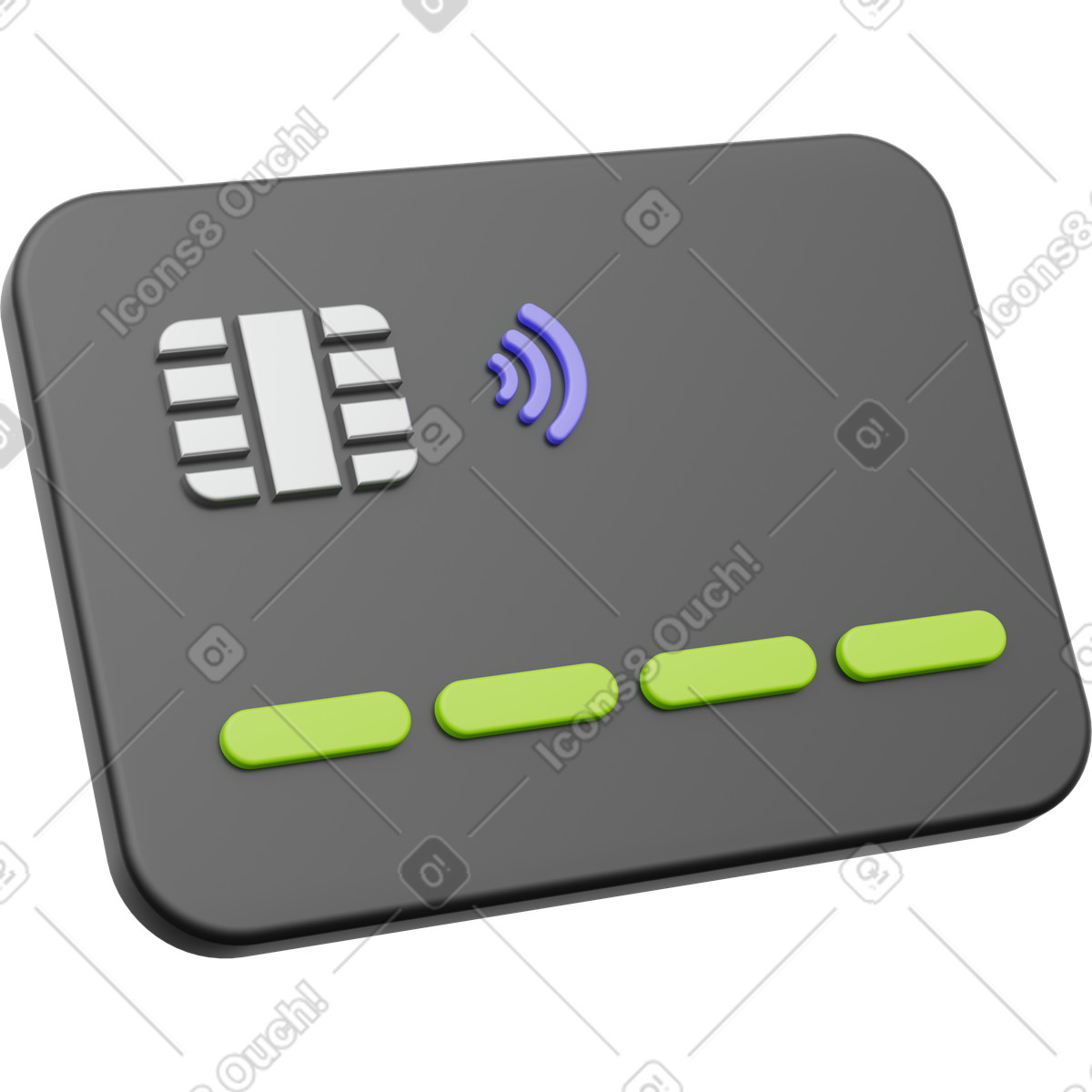 Credit card icon, contactless payment, banking and finance concept illustration in PNG, SVG