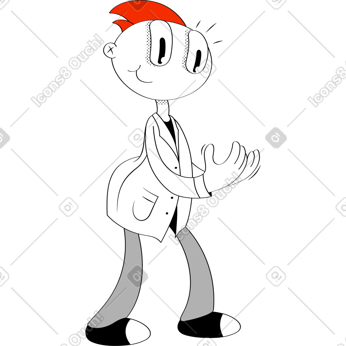 Looney スタイルの 科学者 のイラストをPNG、SVG形式でダウンロード