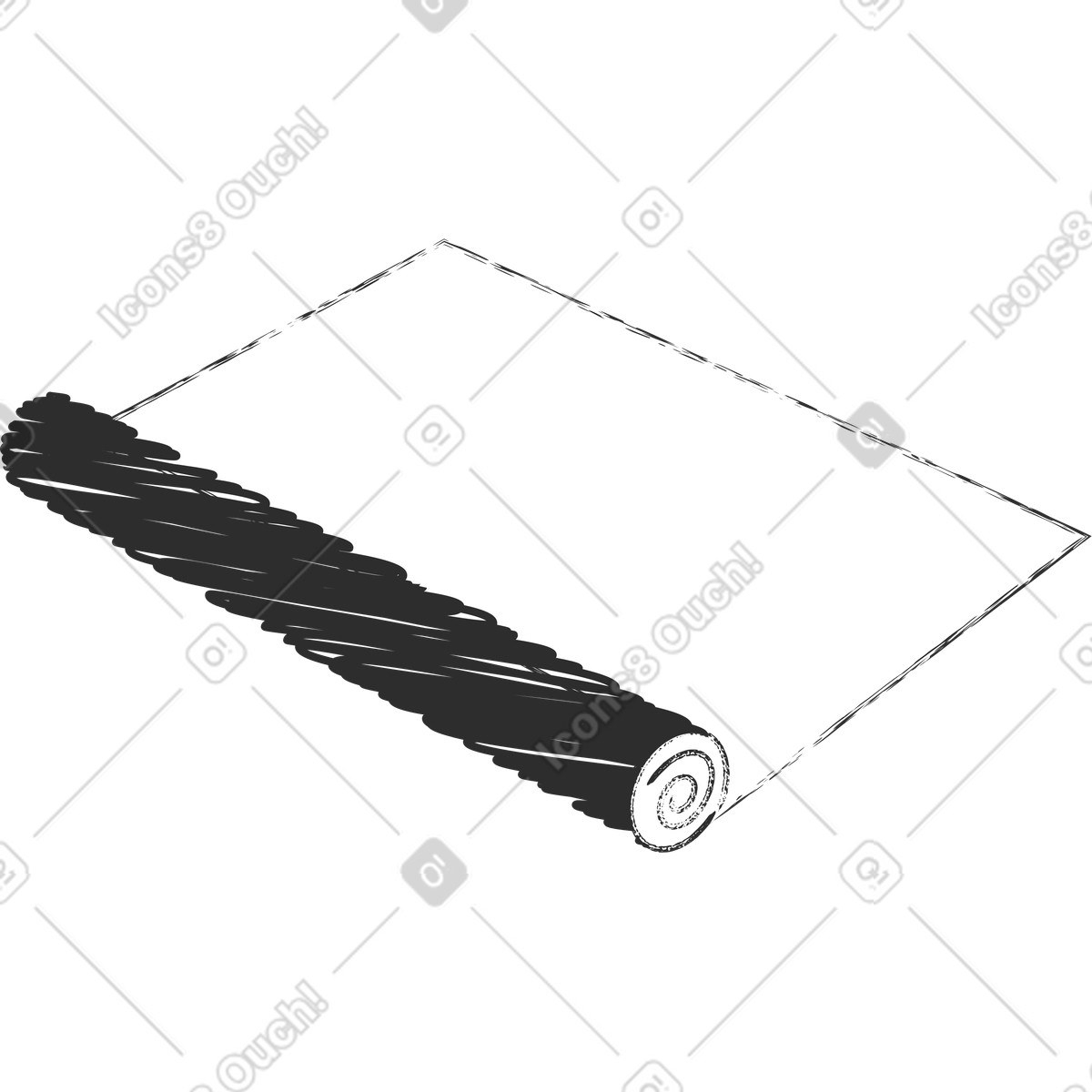 Graphite 스타일의 포장지 롤 일러스트레이션 PNG, SVG 다운로드