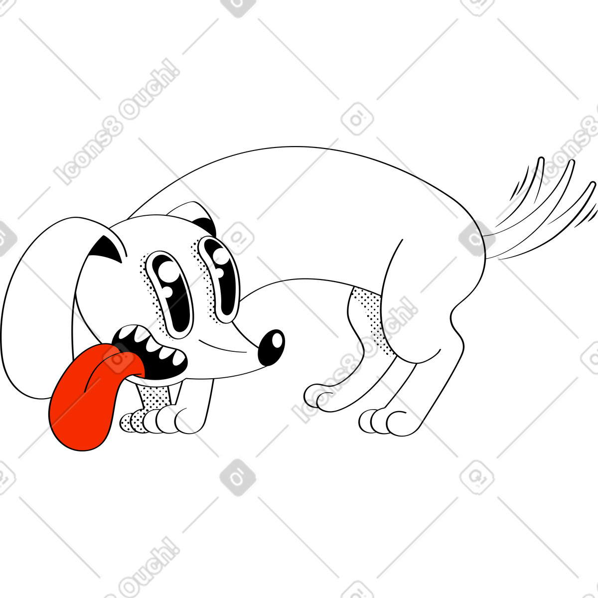 Illustration Chien dans le style Looney à télécharger aux formats PNG, SVG