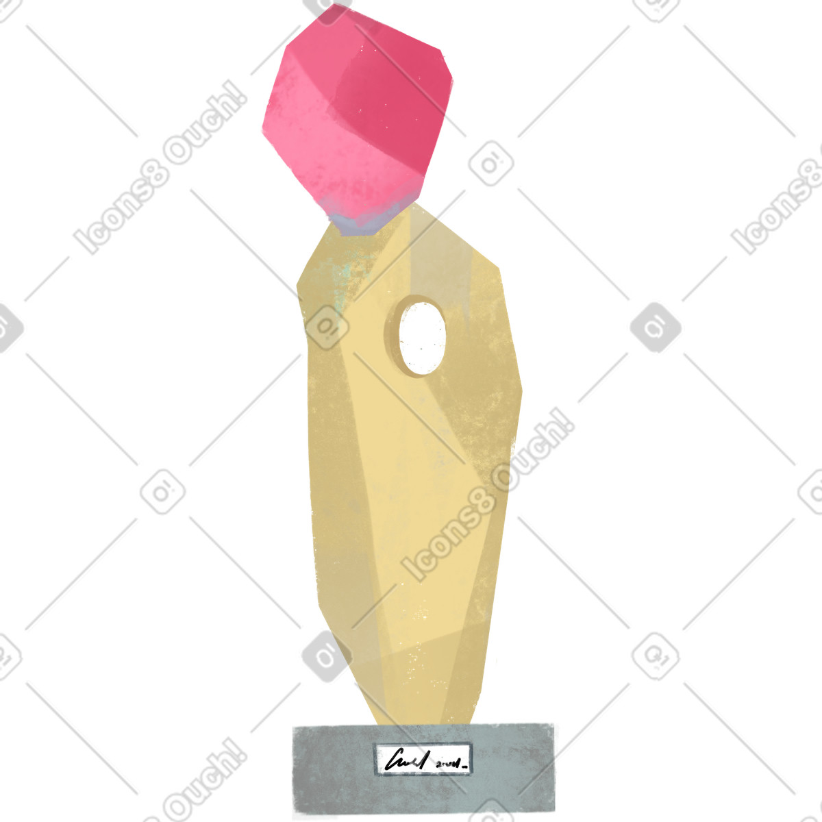 下载 Fabulous 风格的 粉红色石头雕塑 插画，支持 PNG、SVG 格式