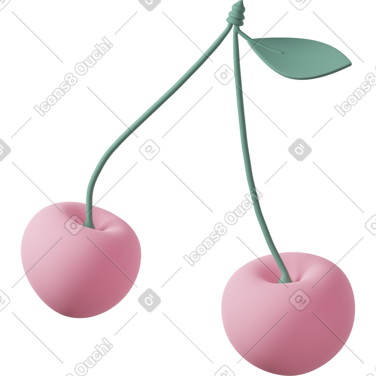 Ilustração de Pink cherries em no estilo 3D Casual life para baixar em PNG, SVG