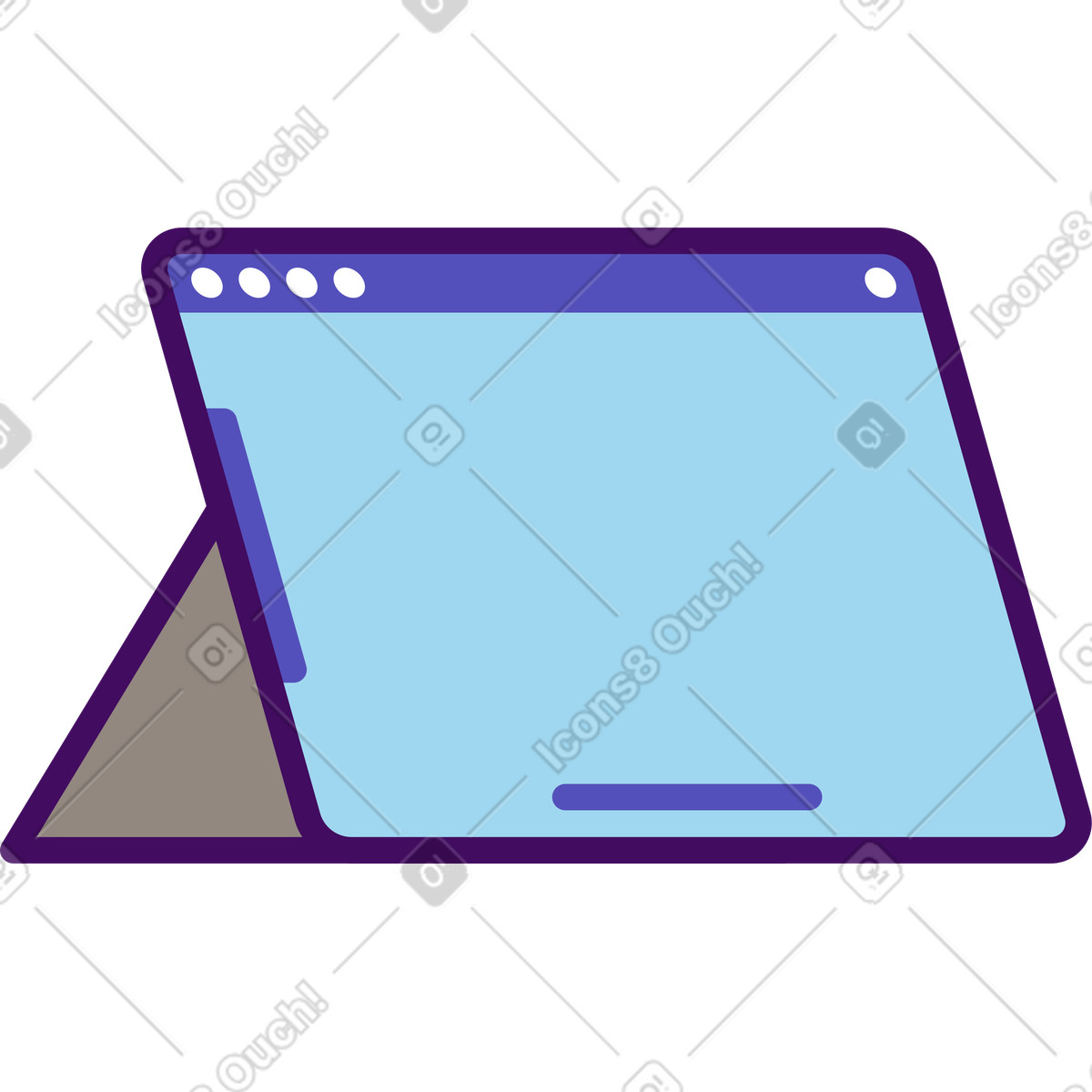 Simplistic スタイルの Tablet のイラストをPNG、SVG形式でダウンロード