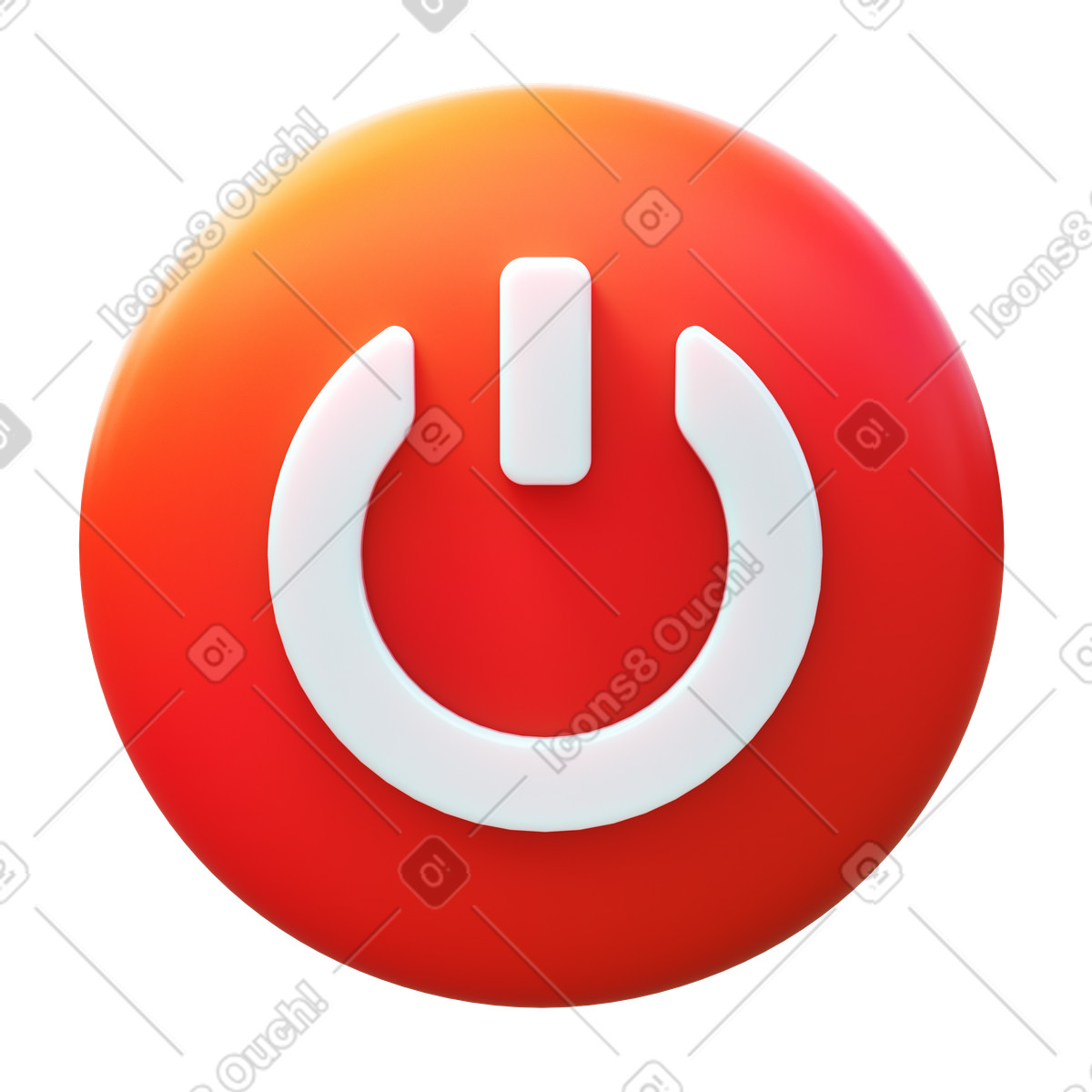 Ilustração de Shutdown em no estilo 3D Fluency para baixar em PNG, SVG