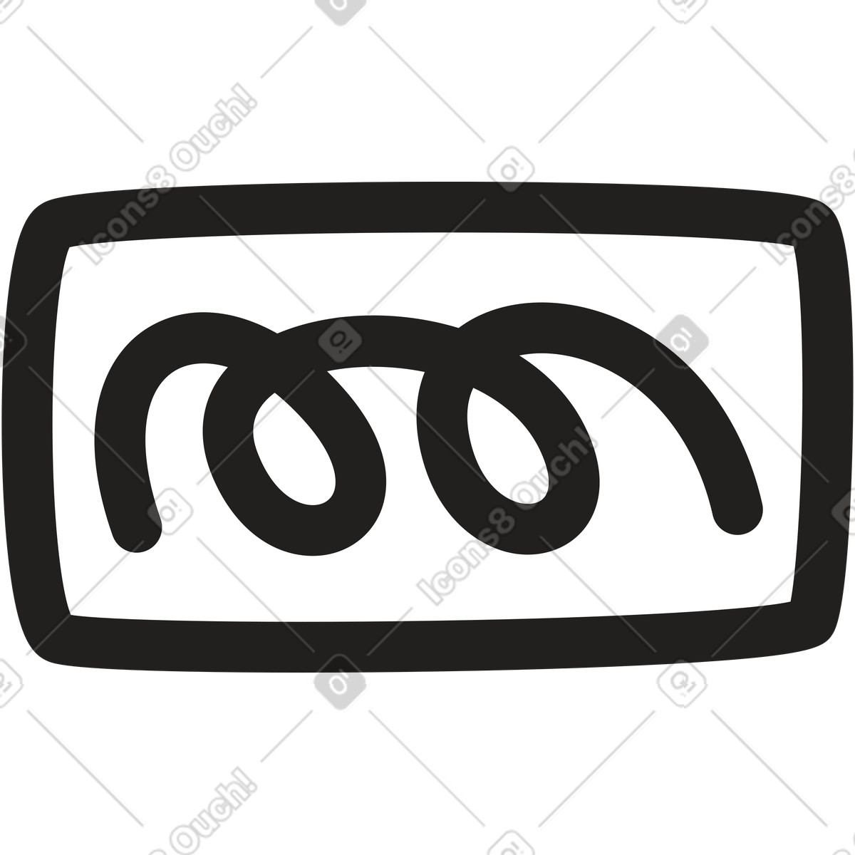 Illustration Rectangle avec ligne courbe dans le style Little à télécharger aux formats PNG, SVG